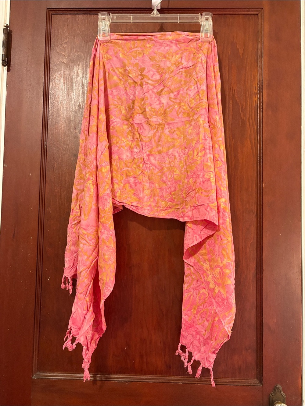 Pink & Gold Floral Sarong or Lightweight Summer Wrap
